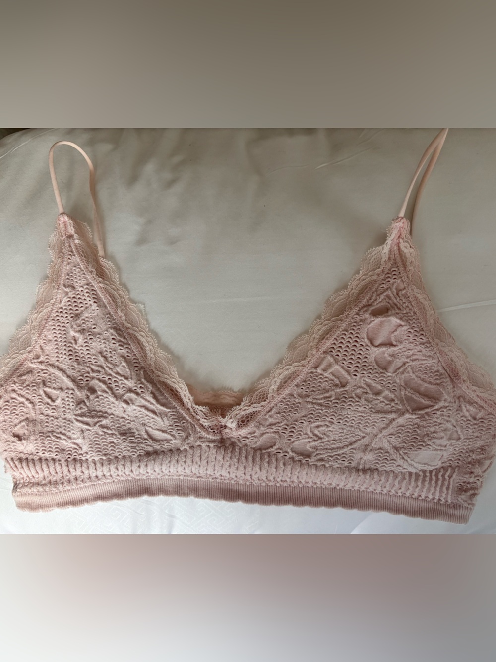 Urban Outfitters Pink Lace Triangle Bralette